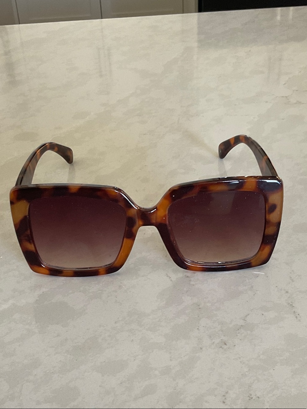 Jones New York Tortoiseshell Square Sunglasses with Brown Gradient Lenses